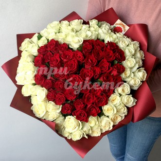 101 роза сердце в крафте 101 роза сердце в крафте