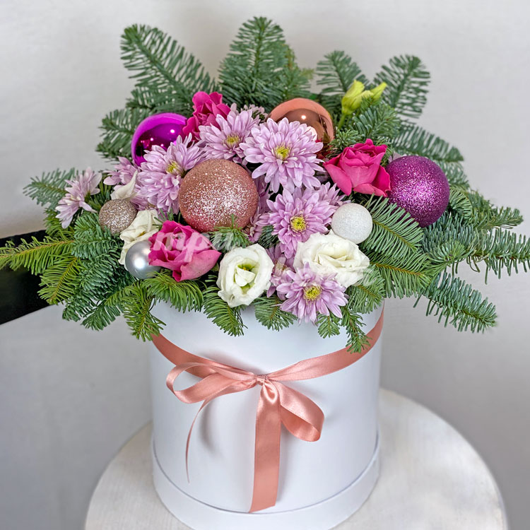 Эустомы и хризантемы на новый год